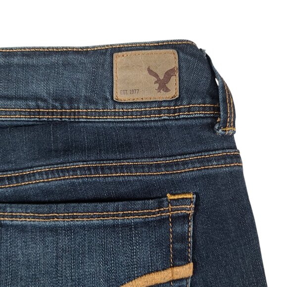 American Eagle Jeans Womens 4 30x29 Kick Boot Stretch Dark Wash Flare - Picture 7 of 13